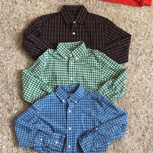 3 button down long sleeve shirts. Boy size 8